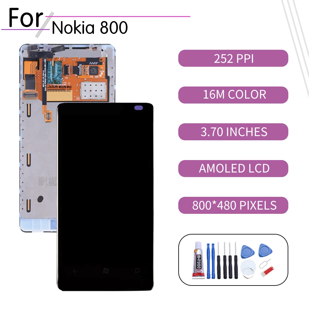 3 7 &quotОригинальный сенсорный ЖК-экран для NOKIA Lumia 800 дигитайзер в сборе Nokia Sea Ray