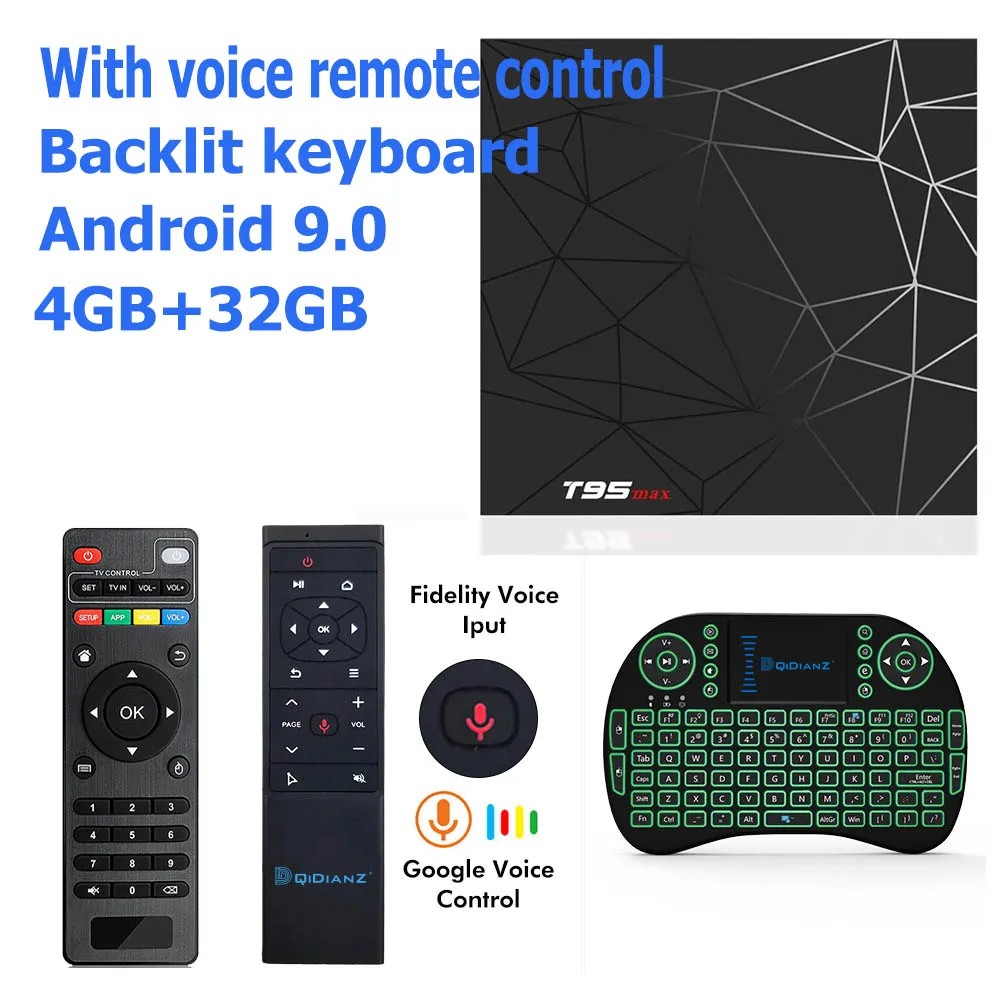 4G32G-MT12-keyboard T95MAX Smart tv box Android 9,0 2,4G Wifi H6 четырехъядерный H.265 6K HD Netflix медиаплеер ТВ приемник игровой набор магазина-Top Box - Цвет: 4G32G-MT12-keyboard