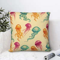 vintage jellyfish square pillowcase cushion cover funny zipper home decorative polyester for home nordic 4545cm