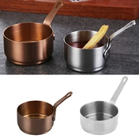 80ml small milk cooking sauce pan pot with long handle stainless steel mini soup pot heating tool kitchen supplies