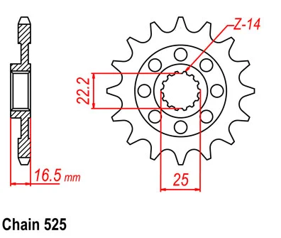 Передняя Звездочка мотоцикла 525 14T 15T для 1200 R Monster 1198SP 1000 Sport Ducati 749 848 1099 Streetfighter 999 S