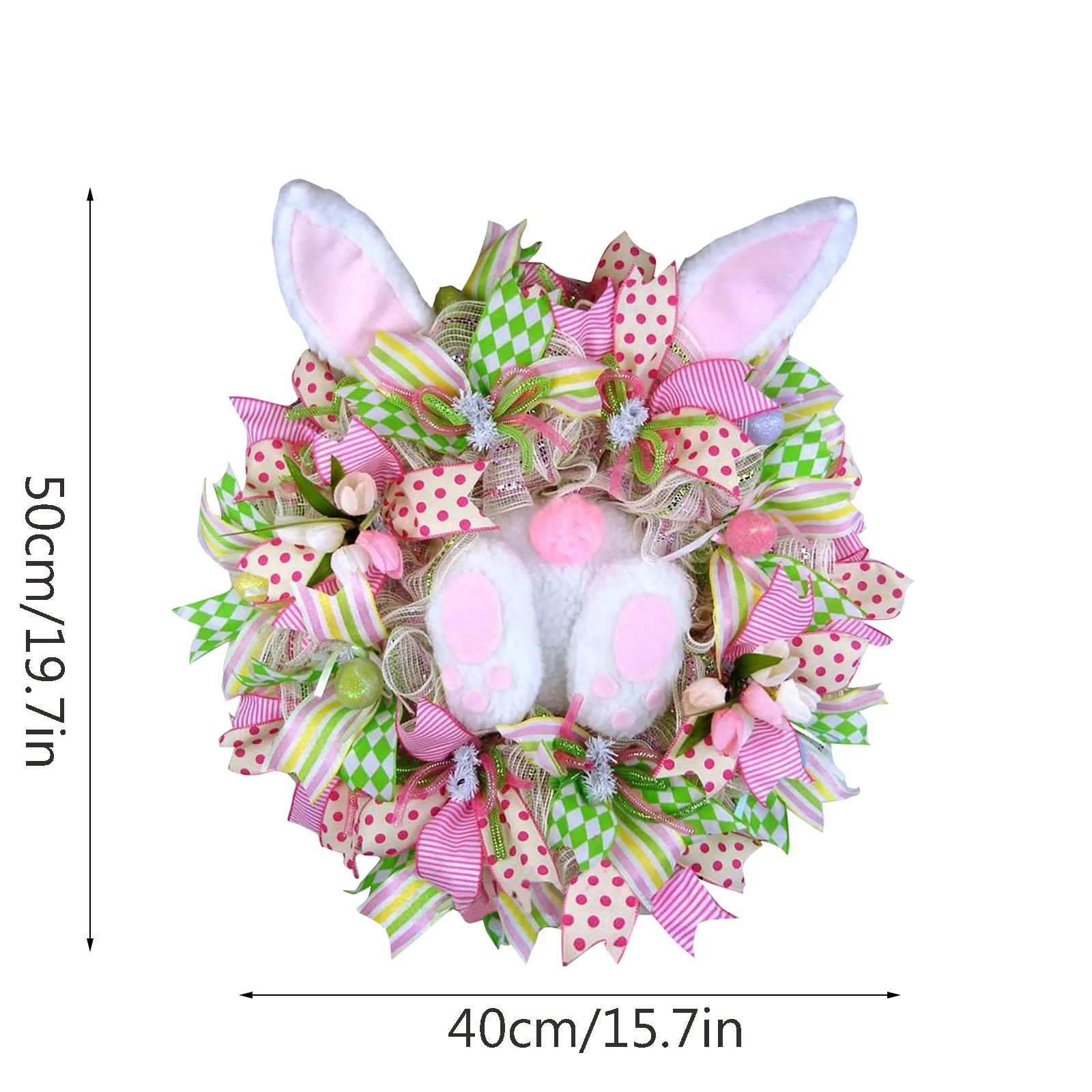 

Easter Decoration White Bunny And Ears Wreath Happy Easter Party Favors Kids Gifts Wedding Decoration Door Wall Hanging J60