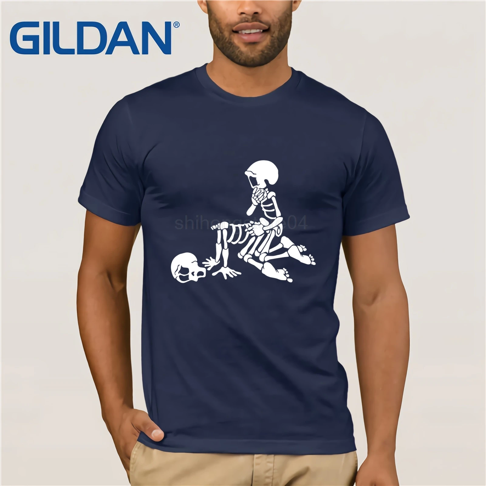 Забавная Мужская футболка с принтом скелета и любви 100% хлопок | одежда
