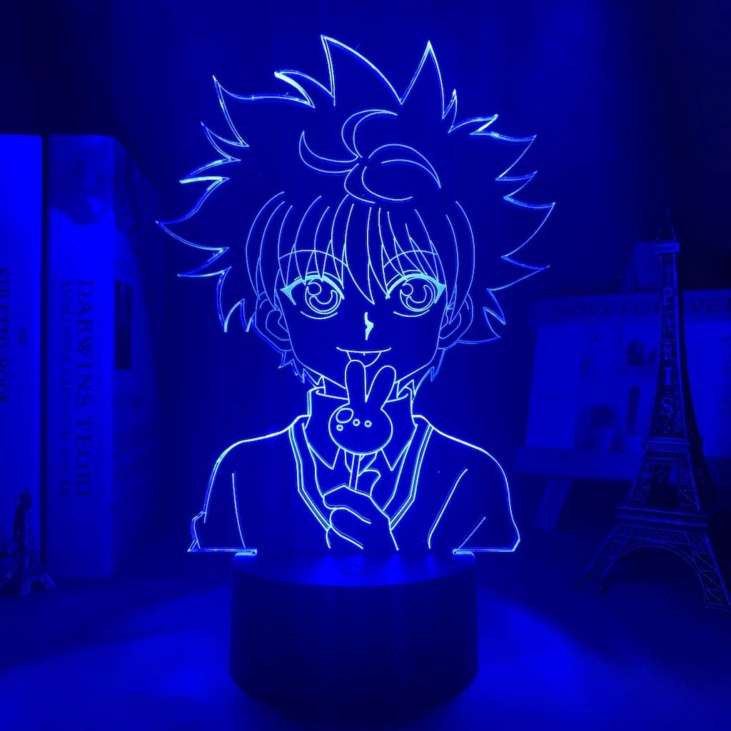 

3d Led Light for Bedroom Table Beside Lamp Anime Hunter X Hunter Killua Nightlight Acrylic Led Night Birthday Gift