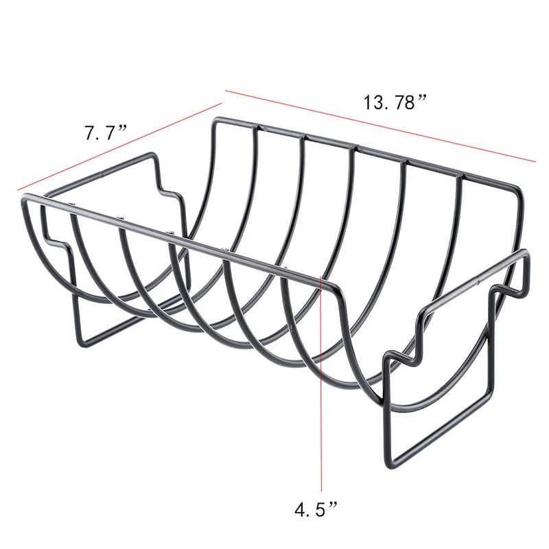 Non-Stick Rib Shelf Barbecue And Roast Rack Chicken Beef Ribs Holder Grilling Basket For Outdoor Home Picnic | Дом и сад