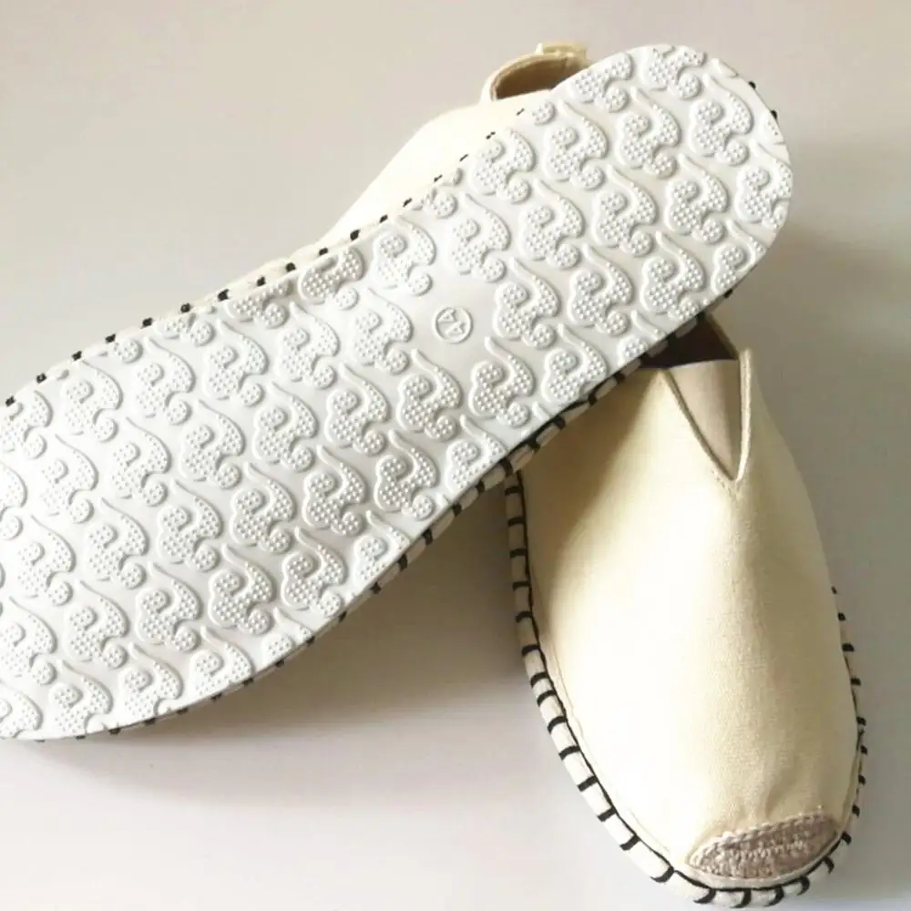 Unisex Handmade Canvas Loafers Slip On Espadrilles Casual Kungfu Exercise Shoes Blue Beige Zapatillas Sapatos Flat Shoes