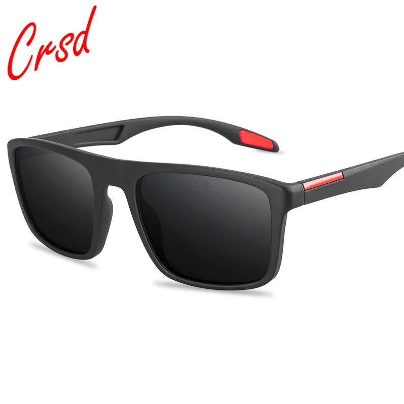 Мужские Модные поляризованные солнцезащитные очки CRSD 2021, прямоугольные ульсветильник солнцезащитные очки UV400, уличные очки для вождения, р...