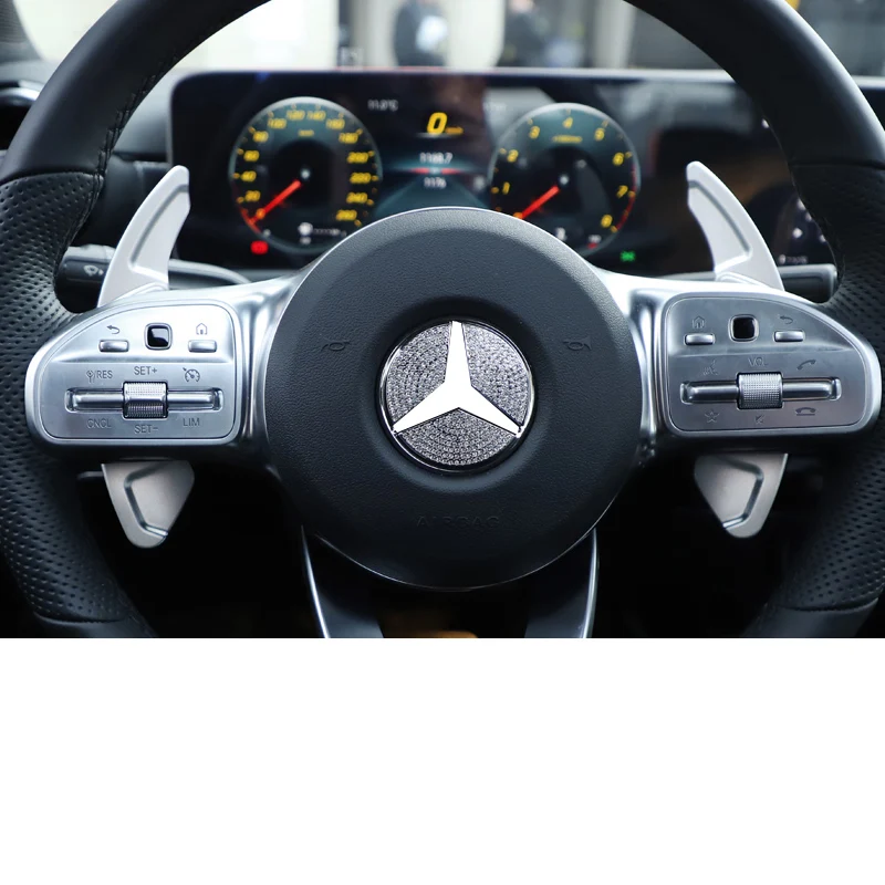 silver Lsrtw2017 для Mercedes Benz A Class A180 A200 Автомобильный руль педаль переключения планки внутренние аксессуары для формовки - Название цвета: silver