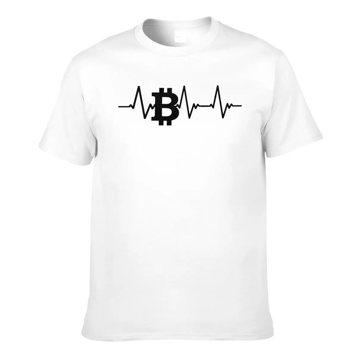 

Bitcoin Heartbeat Cryptocurrency T Shirt Sign Art Graphic Big Summer T-Shirt Printed 100 Percent Cotton Tshirt Male