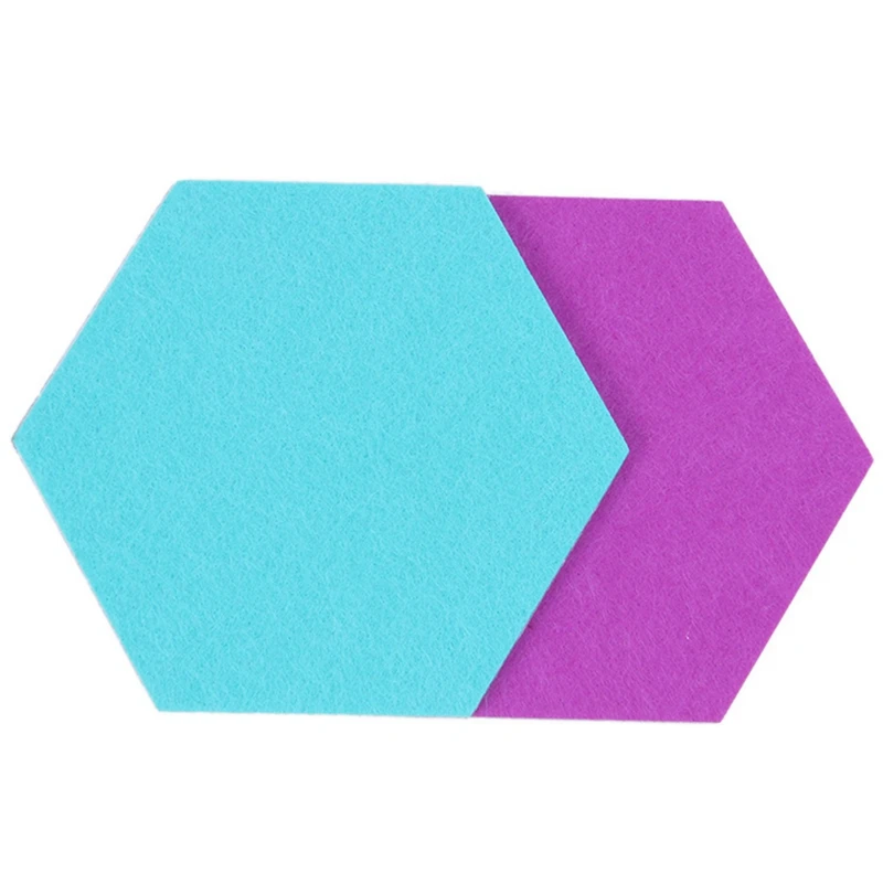 JEYL Set Of 6 Hexagon Felt Pin Board Self Adhesive Bulletin Memo Photo Cork Boards Colorful Foam Wall Decorative Tiles With Pu | Дом и сад