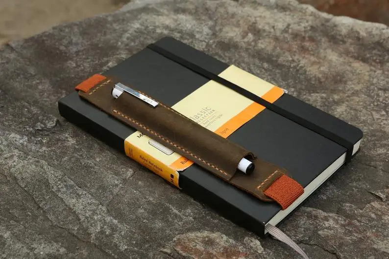 Винтажная кожаная ручка карандаш держатель колчан для Moleskine большой ноутбук A5