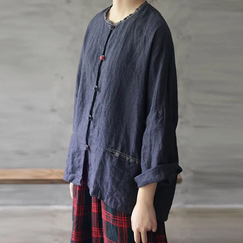 Новый хлопковый льняной кардиган с длинными рукавами и пуговицами Женский Топ 2019