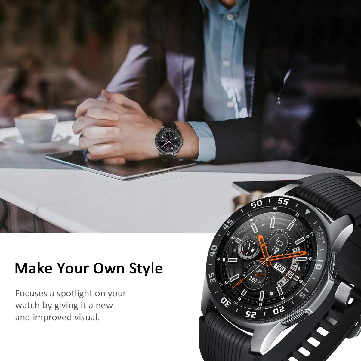Металлическая крышка для samsung Galaxy Watch 46 мм/42 мм чехол gear S3 Frontier/классический спортивный клейкий чехол ремешок аксессуары 46/42 3