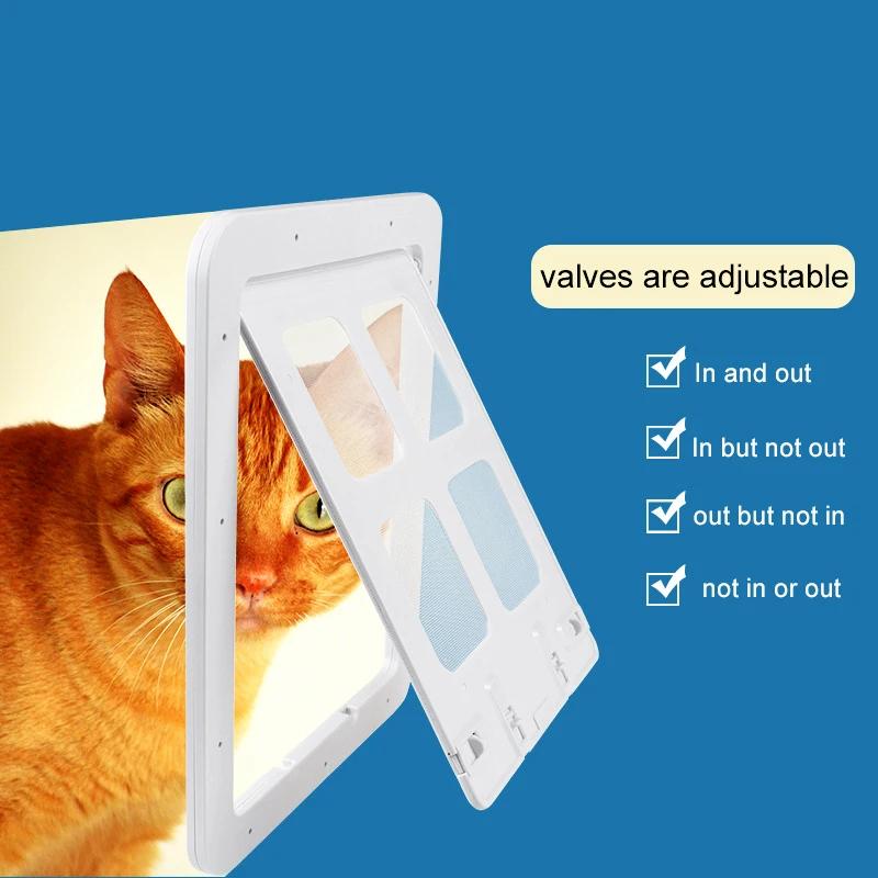 Hldhxm пластиковая дверь для домашних животных собак кошек раздвижная с клапаном