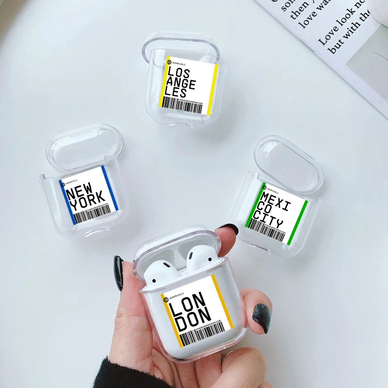 Роскошный чехол для гарнитуры с Bluetooth на воздушные билеты Air pods 2 1 INS ярлык штрих