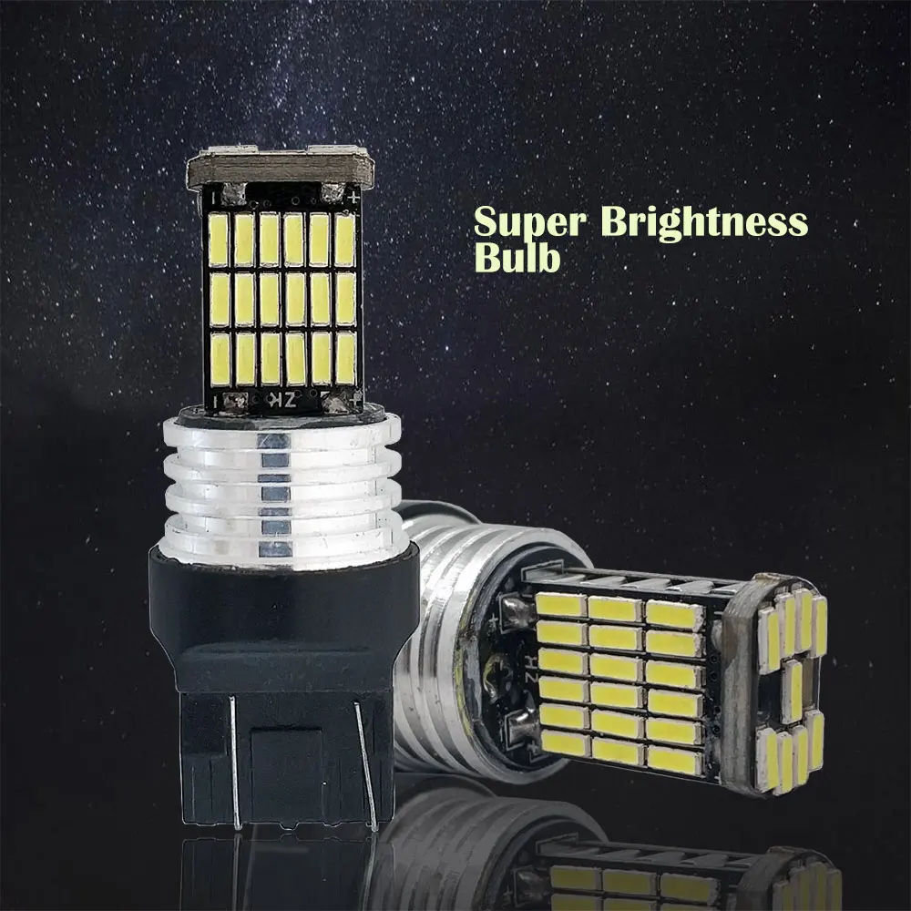 2 шт. T20 7440 7443 светодиодный светильник W21/5 Вт W21W светодиодный 45SMD 4014 автомобильная лампа автомобильный тормозной светильник лампа заднего хода белый красный желтый