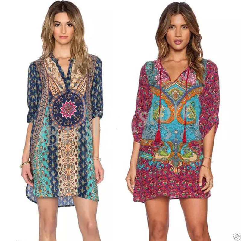 Женское пляжное платье в стиле бохо винтажное этническом летнее праздничное |