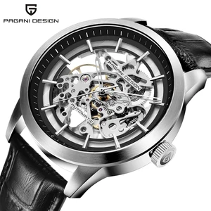 new relogio masculino pagani design brand hot sale 2019 skeleton hollow leather mens wrist watches luxury mechanical male clock free global shipping