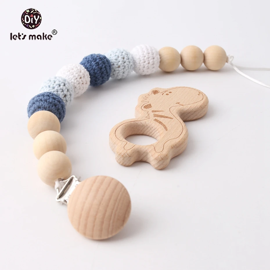 1 шт. деревянный Прорезыватель для зубов из бусин|Шнурки и чехлы сосок| |