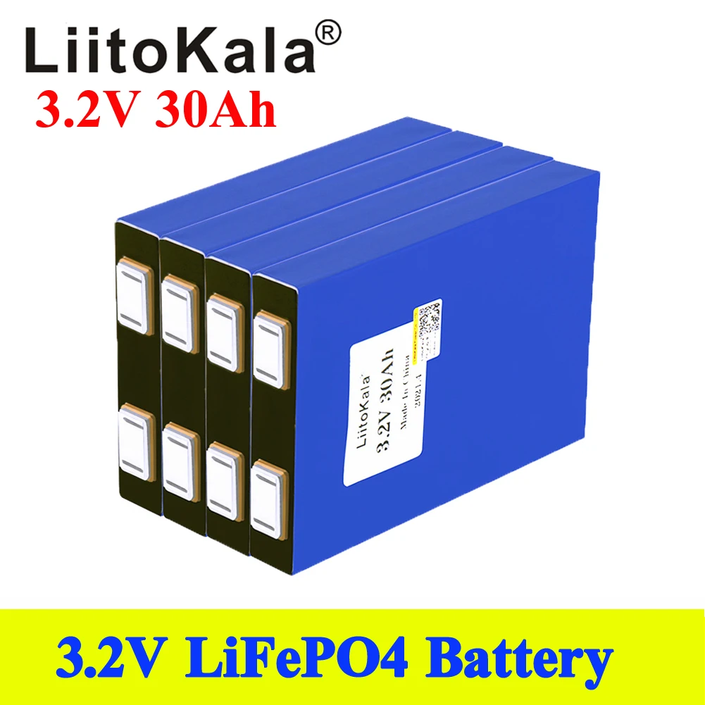 

1pc LiitoKala 3.2V 30Ah LiFePO4 Battery Cell 30000mAh Lithium iron phosphate deep cycles for Diy 12V 24V solar energy UPS power