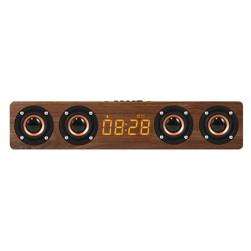 

Multi-Power Card Computer-TV Audio New Gift Custom Logow8c Clock Wireless Wooden Bluetooth Speakers