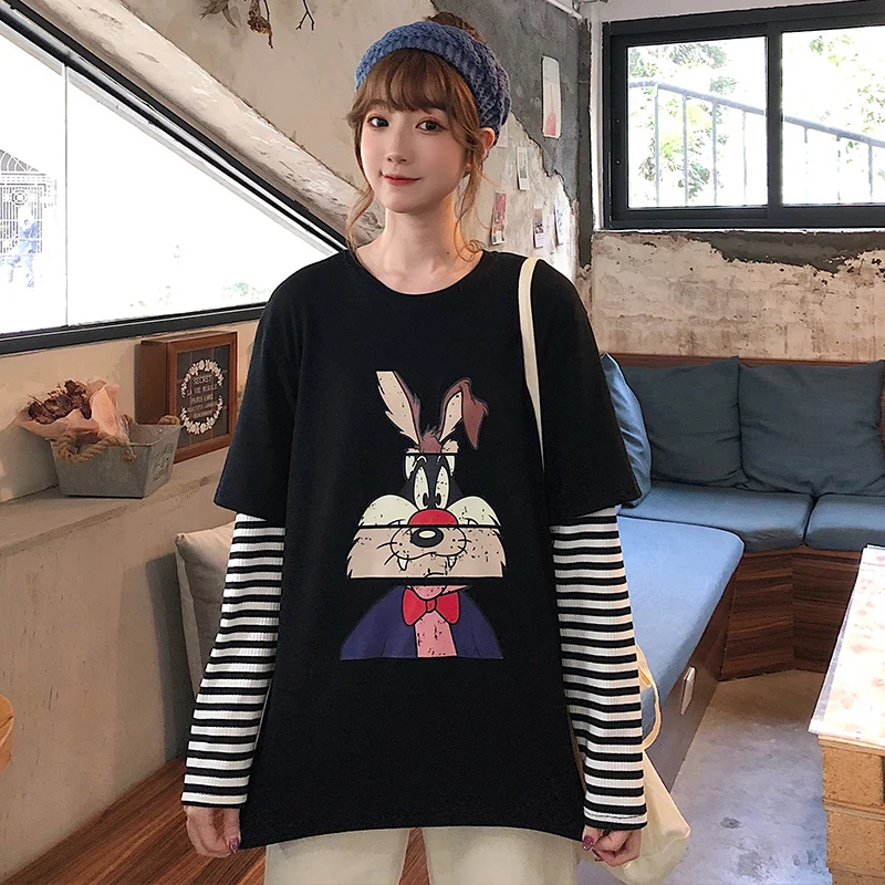 Harajuku женские футболки новинка 2020 летняя забавная футболка с мультяшным принтом