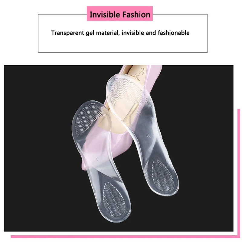 

Silicone Gel Insoles for Women Flat Foot High Heels Sandals Arch Support Non-Slip Shoes Pads Massage Care Insert Shoe Cushion