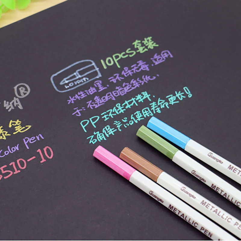 10 Цвета манга художественный маркер для тонко пишущие Ручки Щетки граффити