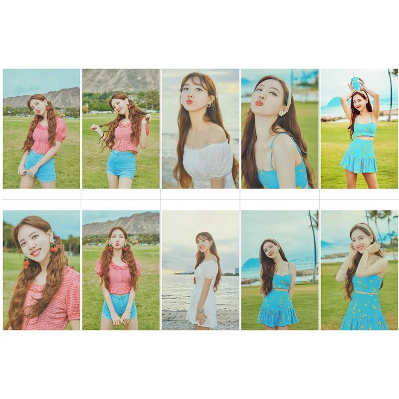 10 шт./компл. Kpop два раза фото Stikcy карта Sana Nayeon HD фотостудия стикер Mina карты с кристаллами стикер