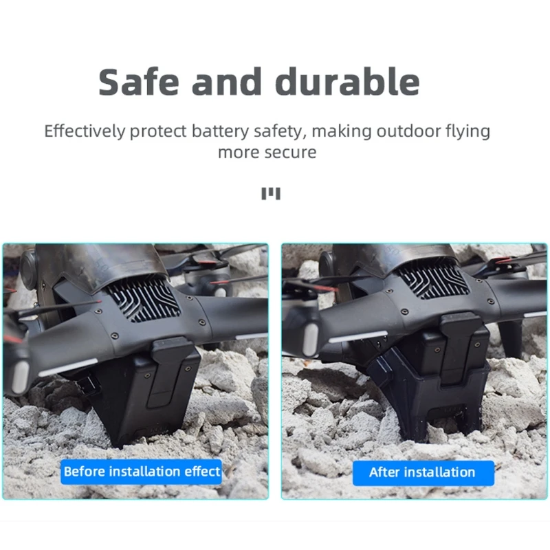 

J2FD Silicone Protective Cover Battery Height Extender Landing Gear Soft Rubber Protector for FPV Drone Waterproof Accessory