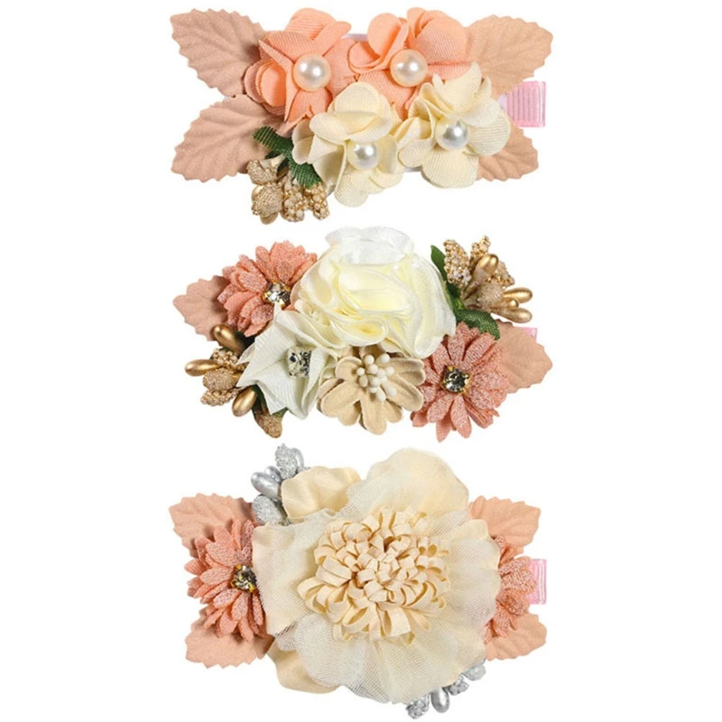 

Toddler Girls Floral Hair Clips Flower Fairy Lightweight Handmade Headwear LX9E