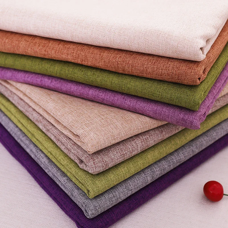 Льняная ткань однотонная для дивана занавесок шитья сделай сам ширина 150