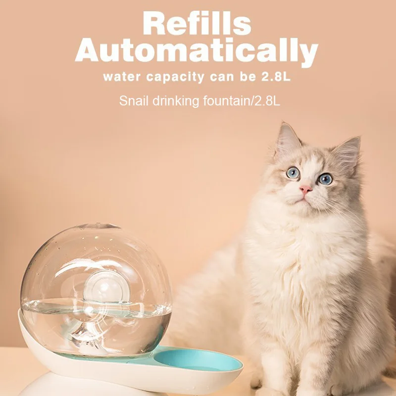 

Snail Shaped Waterer Automatic Pet Water Dispenser Dog Cat Water Feeder Transparent Water Storage Area Good-looking And Fashion