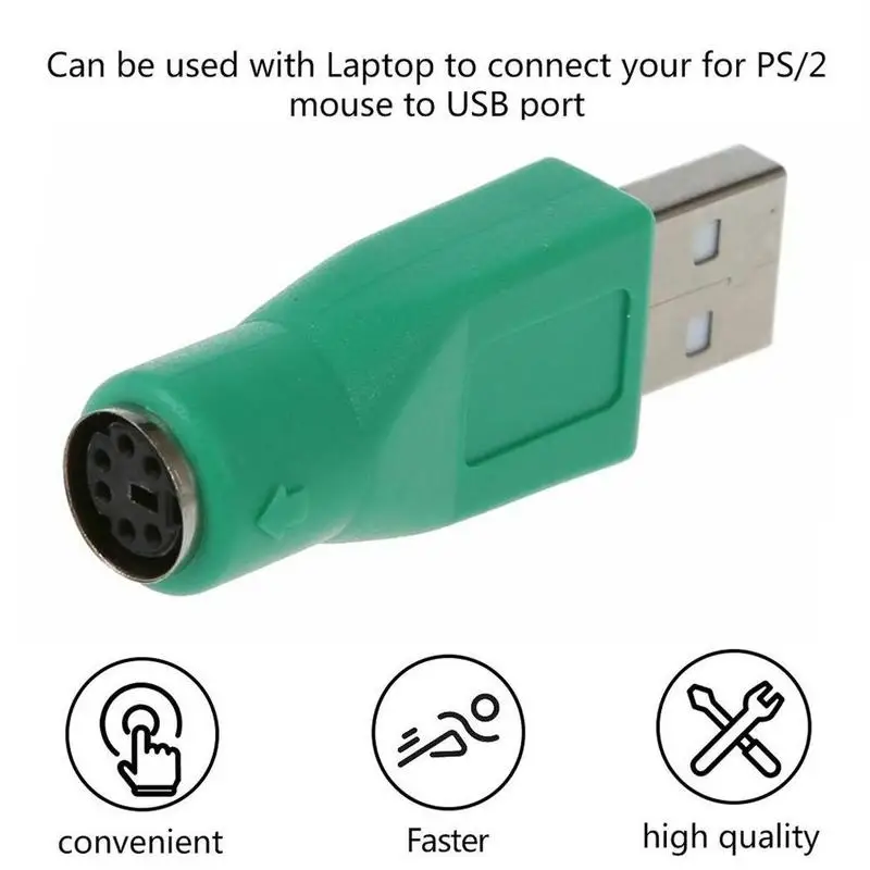 2022 New 1/2Pcs USB Female To PS2 PS/2 Male Adapter Converter Keyboard Mice Mouse Accessories Futural Digital Green Hot Selling |