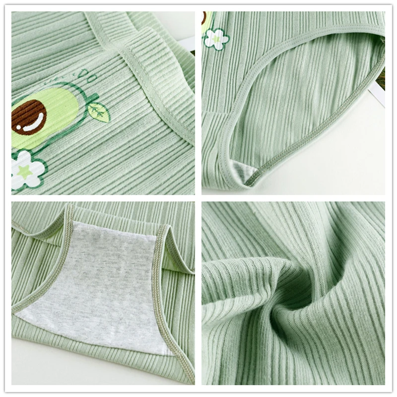 BZEL зеленый авокадо женское нижнее белье высокого качества с рисунком Хлопковые