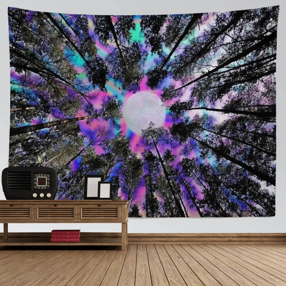 Настенный Гобелен SepYue Forest с Луной украшение в стиле хиппи спальни бохо домашний