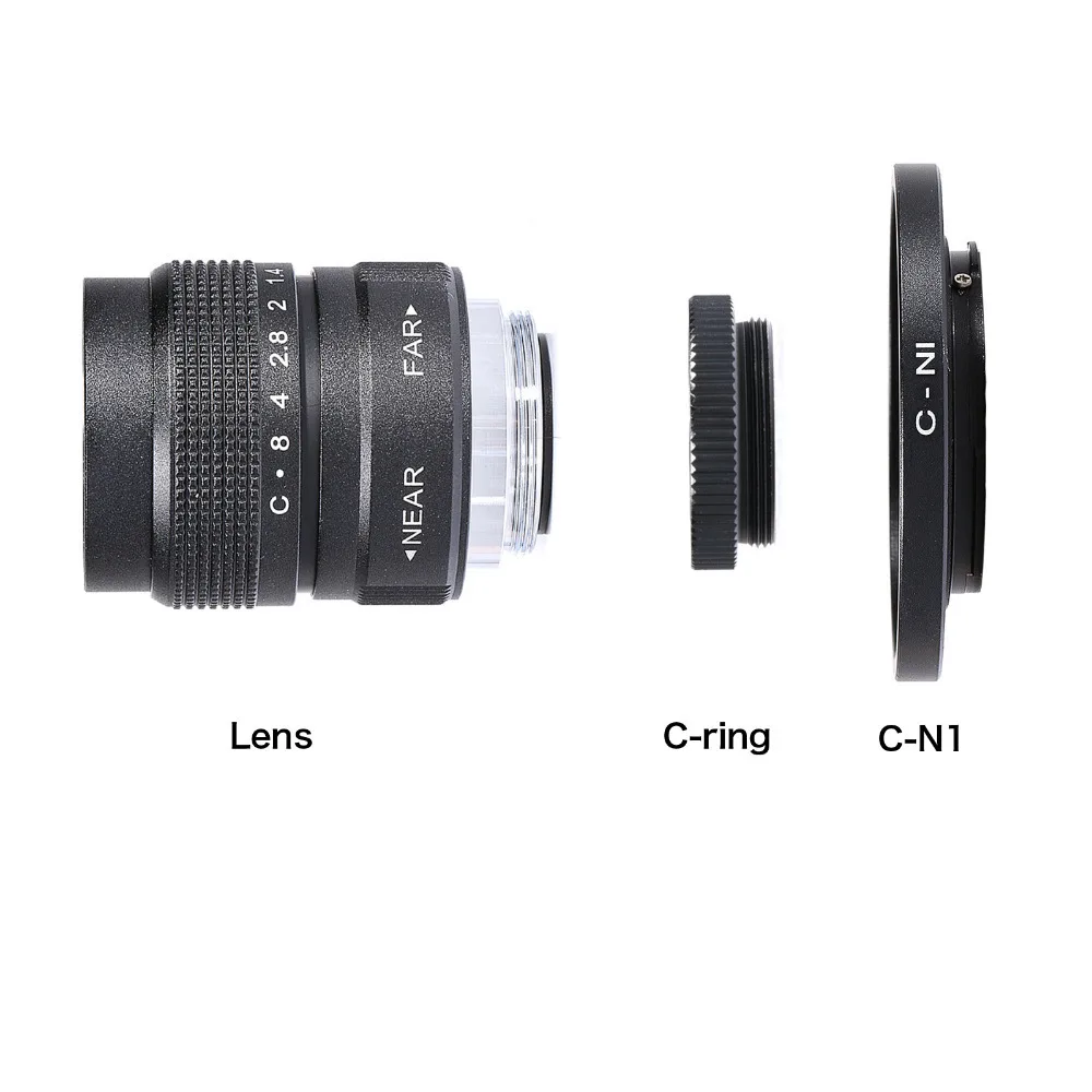 Объектив для ТВ-камеры GloryStar 25 мм F1.4 CC объектив + кольцо с креплением Nikon 1 J5 S2 J4 V3 AW1