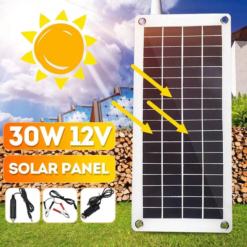30 Вт солнечная панель 12 В/5 В выход полугибкий поликремниевый силикон модуль