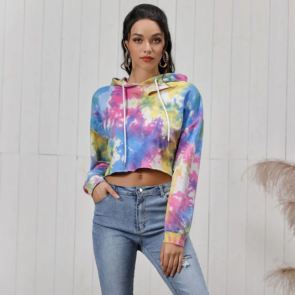 

Hoodies Women Thin Spring AutumnSweatshirt Print Crop TopStreetwear PersonalSweat Femme ClothesSweatshirt Ladies