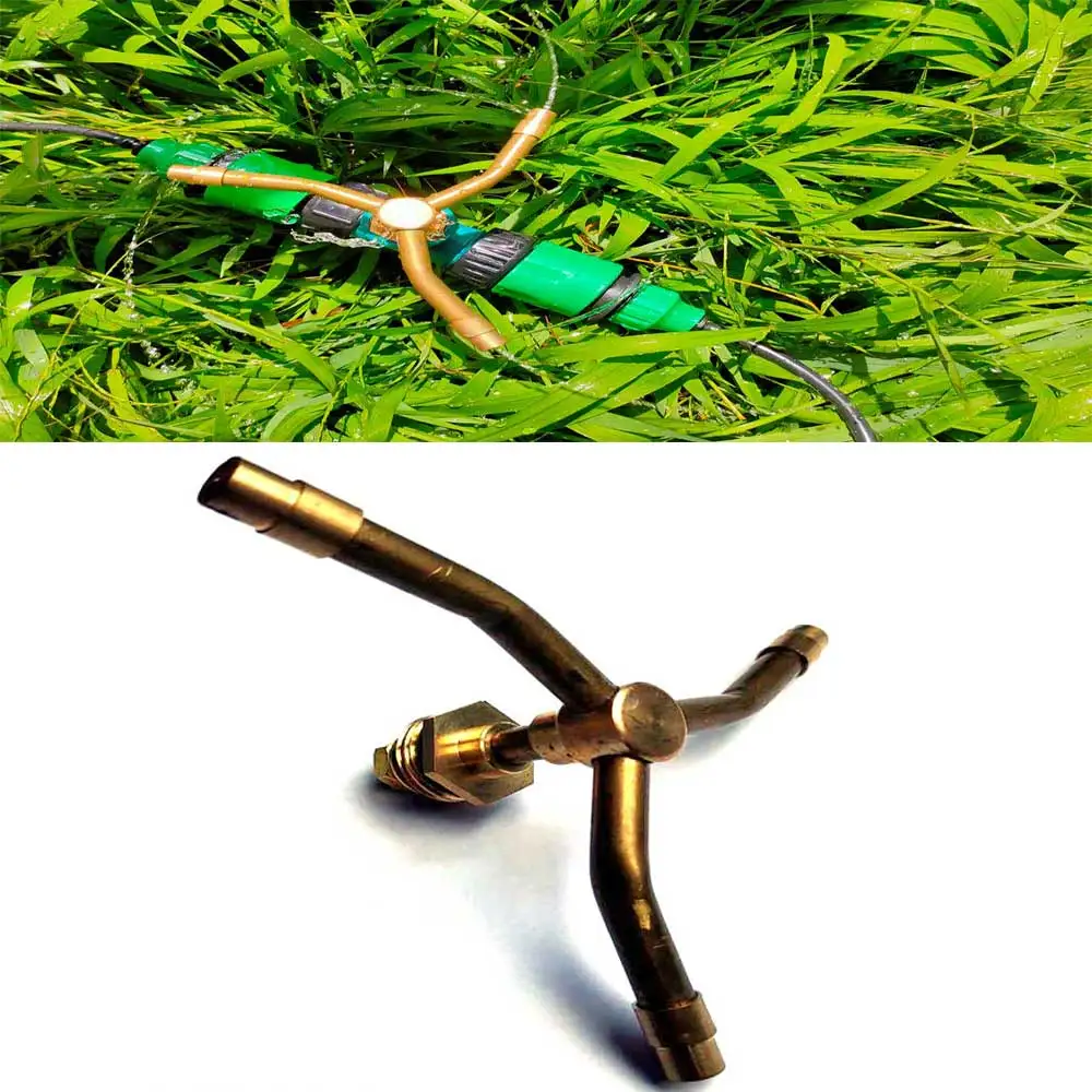 

1pc brass 3 Arm Rotary Sprinkler Garden Lawn Irrigation Watering Nozzle Spray Rotating Sprayer