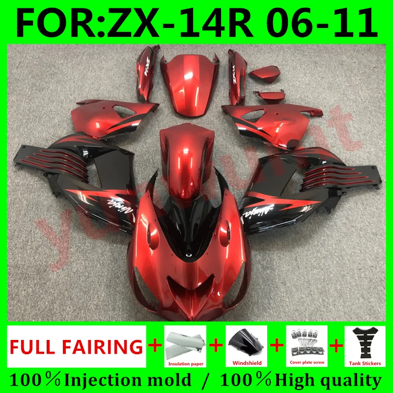 

Motorcycle ABS Bodywork fairings For Kawasaki ZX14R 06 07 08 09 10 11 ZZ-R1400 ZX-14R 2006 2009 2011 Fairing Kit orange black