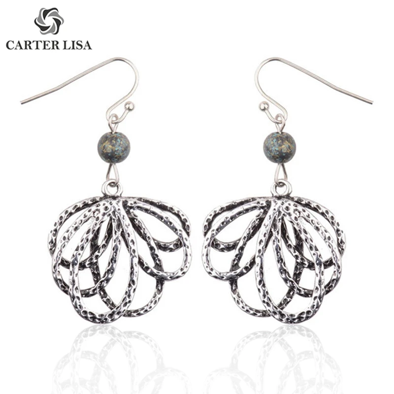 Женские Висячие серьги CARTER LISA богемные элегантные в цветочек этнические