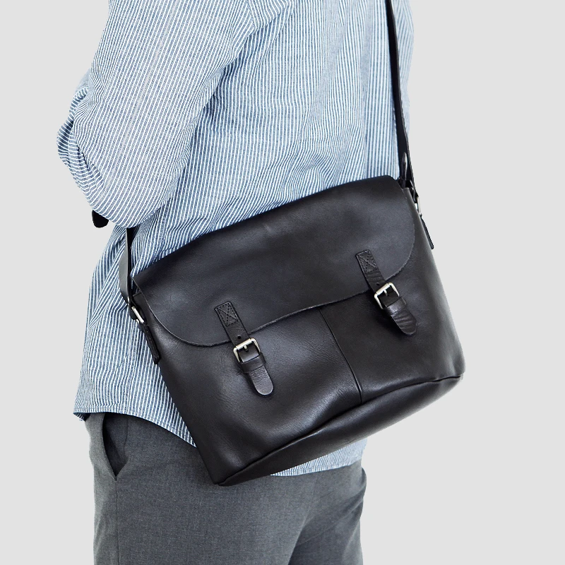 Мужская сумка через плечо LAN из натуральной кожи удобная сумочка воловьей