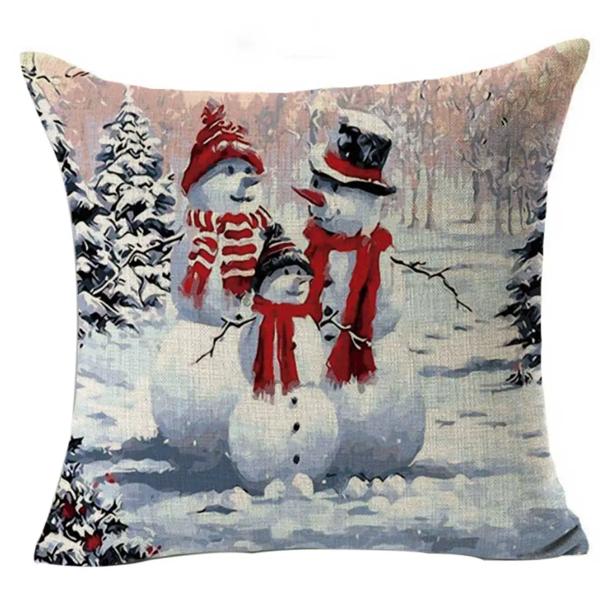 Рождественские наволочки 18x18 дюймов винтажные декоративные льняные Квадратные