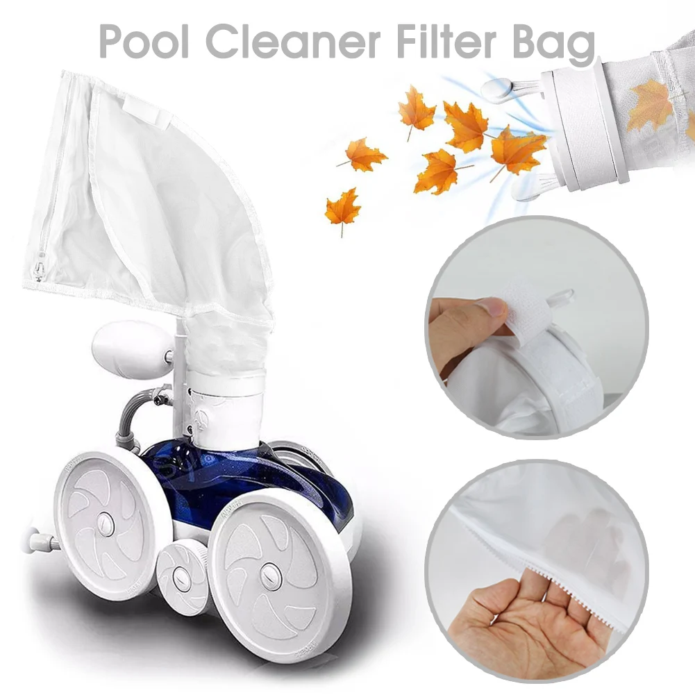 

2PCS Pool Cleaner Filter Bag Useful Durable Zipper Replacement Bags Pouches Pool Vacuum Cleaner for Polaris 280 480 Model