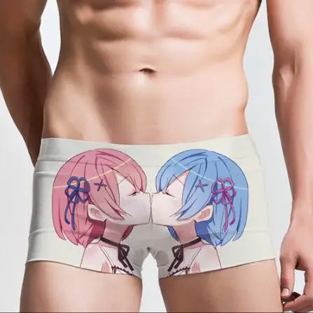 Мужские трусы боксеры Re:Zero kara Hajimeru Isekai Seikatsu Ram Rem нижнее белье начальная жизнь в