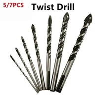 57pcs tungsten carbide twist drill set black multi function twist drill bits ceramic triangle drill bits