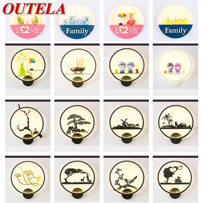 

Настенные светильники OUTELA, современные креативные художественные светодиодсветодиодный лампы в виде фигурок для помещений, для дома, балк...