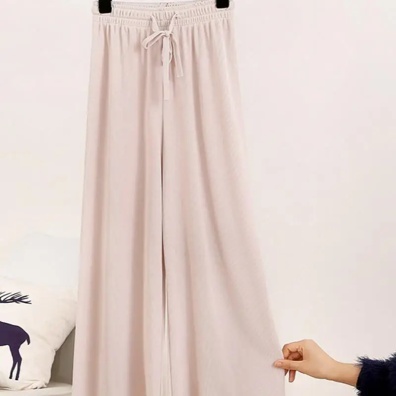 

NORMOV Wide Leg Pants High Waisted Women Long Fashion Pants Solid Color Plus Size Loose Casual Korean Style Trousers