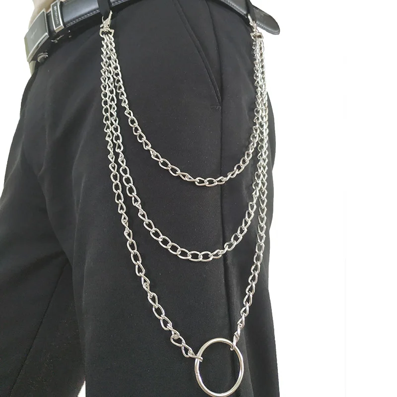 Men Wallet Chain Keychain Punk Rock Style Silver Pants Key Chains Jeans Trousers Hipster Waist | Украшения и аксессуары